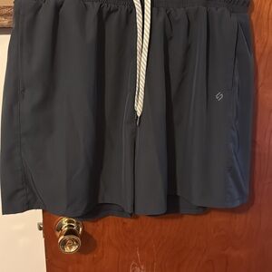 Gray Athletic Shorts with Drawstring